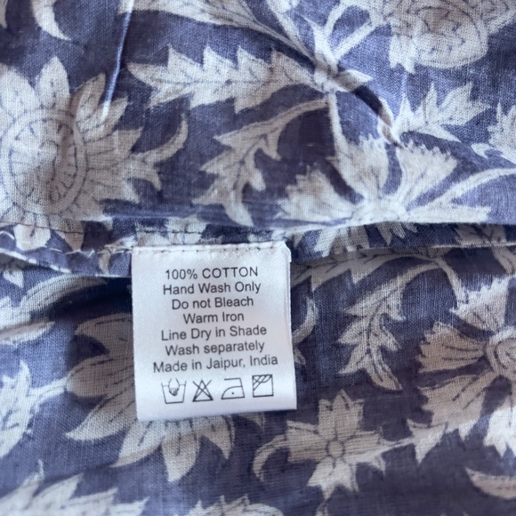 Daughters of India Kyra Dress Blue Iris L Hand Block Printed Sold Out - Picture 5 of 9